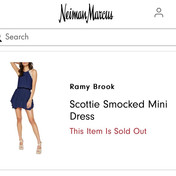 Ramy Brook Scottie Smocked Mini Dress EUC - Picture 3 of 9